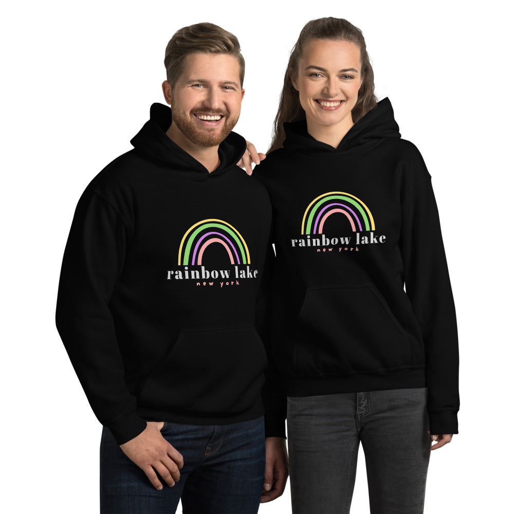 Rainbow Lake (light text) Unisex Hoodie
