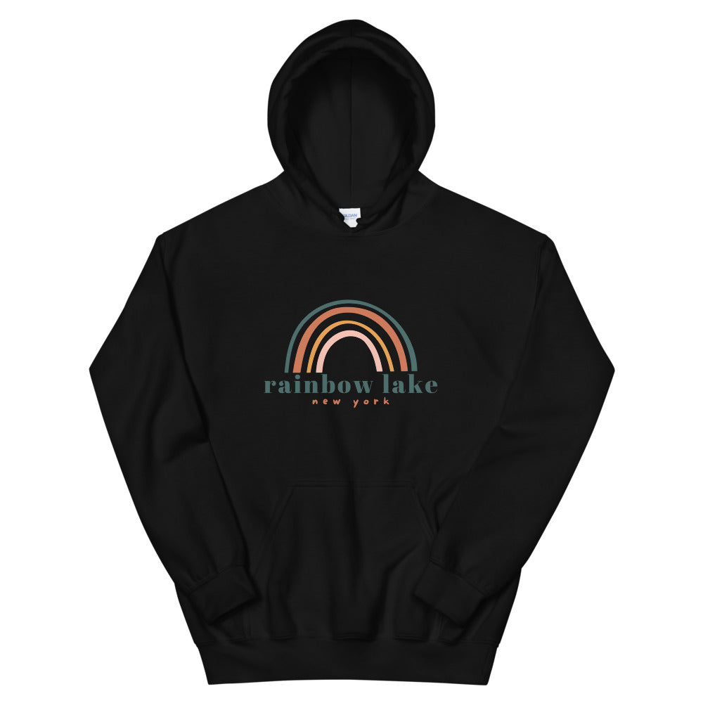 Rainbow Lake Hoodie (dark text)